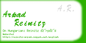 arpad reinitz business card